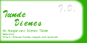 tunde dienes business card
